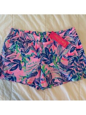 Lilly Pulitzer Pink Tropical Leaf Print Shorts